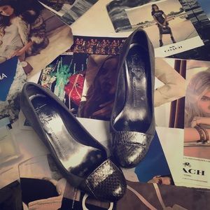 Franco Sarto gray heels with silver accents!